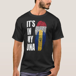 Hungarian And Barbadian Mix DNA Flag Heritage T-Shirt