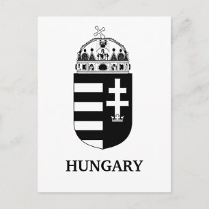 Hungarian Coat of Arms Contemporary Monochrome Art Announcement Postcard