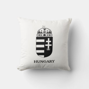 Hungarian Coat of Arms Contemporary Monochrome Art Throw Pillow
