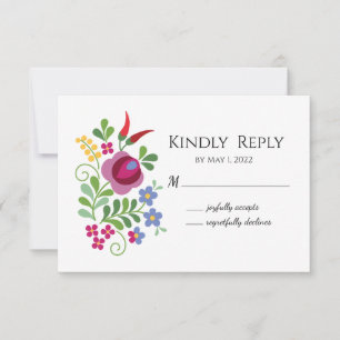 Hungarian Design Red Peppers RSVP Card