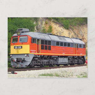 Hungarian Diesel Locomotive M62 Train Postcard