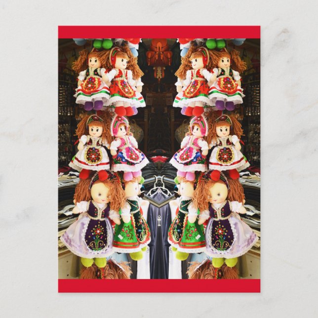 Hungarian dolls postcard (Front)