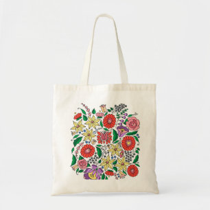 Hungarian embroidery inspired tote bag