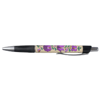 Hungarian Embroidery Pattern, "Matyó" - purple Pen