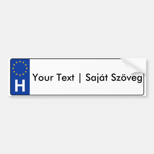 Hungarian-EU license plate | magyar rendszámtábla Bumper Sticker (Front)