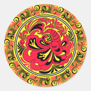 Hungarian Firebird Ceramic Plate Classic Round Sticker