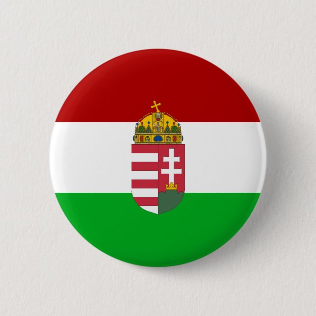 Hungarian flag 2 inch round button (Front)
