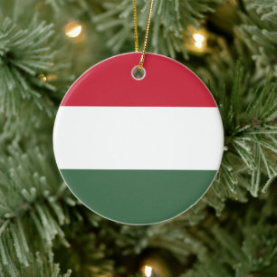 Hungarian Flag Ceramic Ornament