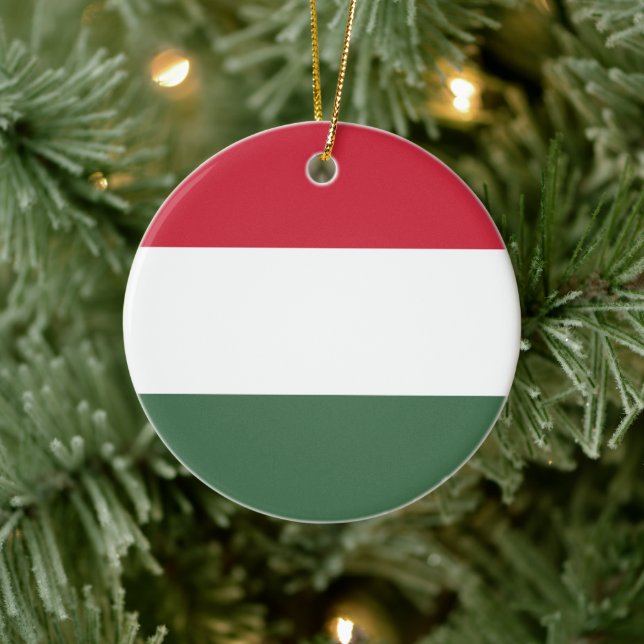 Hungarian Flag Ceramic Ornament (Tree)