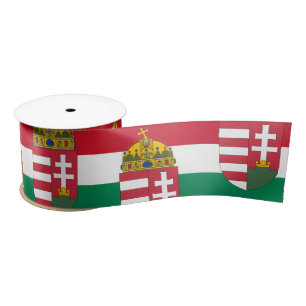 Hungarian Flag, Emlem & Hungary party /sports Satin Ribbon