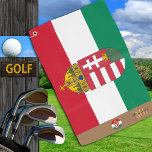 Hungarian flag & Hungary monogrammed Golf Towel<br><div class="desc">Sports/Golf Towel: Hungary,  Coat of Arms & Hungarian flag with monogrammed "custom" name at the bottom - love my country,  travel,  holiday,  patriots / sports fans</div>