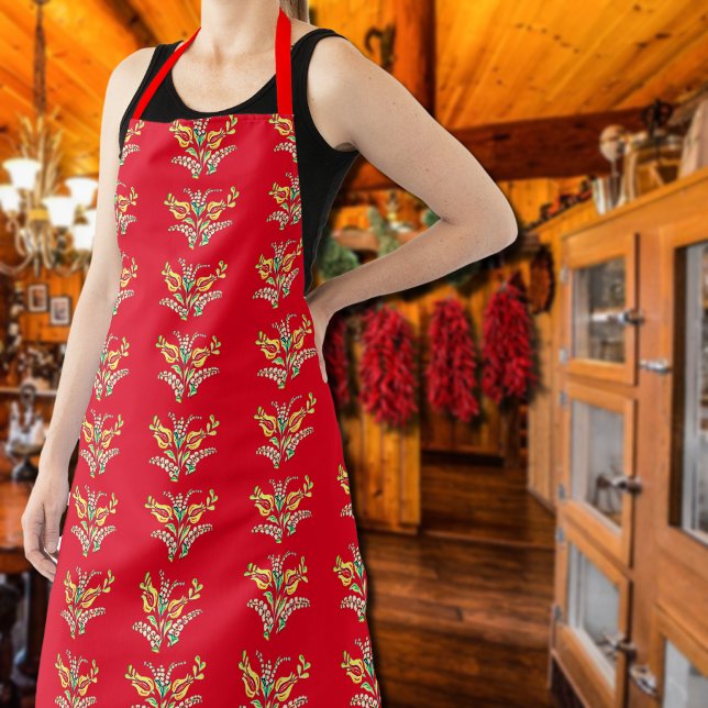 Hungarian floral pattern in vibrant  colours apron (Creator Uploaded)