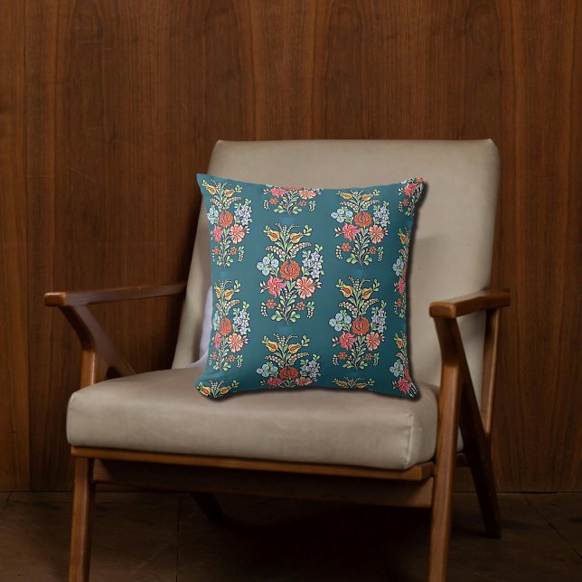 Hungarian Floral Pattern Throw Pillow (Creator Uploaded)