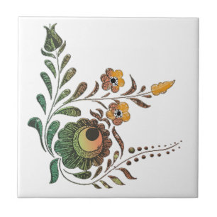 Hungarian Flower Decoration Tile