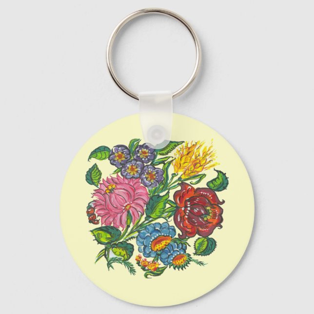 hungarian flowers keychain (Front)