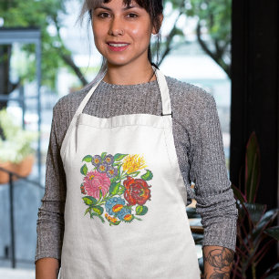 hungarian flowers standard apron