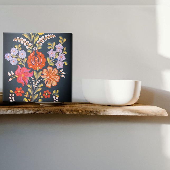 hungarian flowers -vibrant colours tile (Creator Uploaded)
