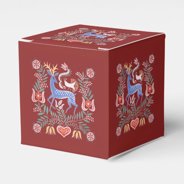 Hungarian Folk Art Deer Favor Box (Front Side)