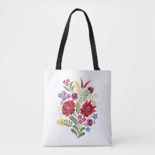Hungarian Folk Design Red Peppers Tote Bag