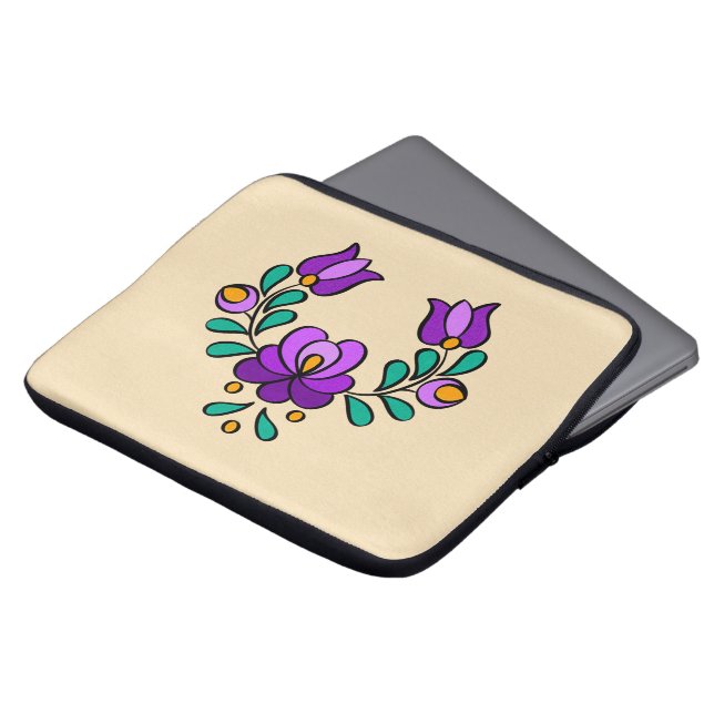 Hungarian Folk Embroidery Pattern, "Matyo" Laptop Sleeve (Front Top)