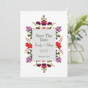 Hungarian Folk Floral Save the Date