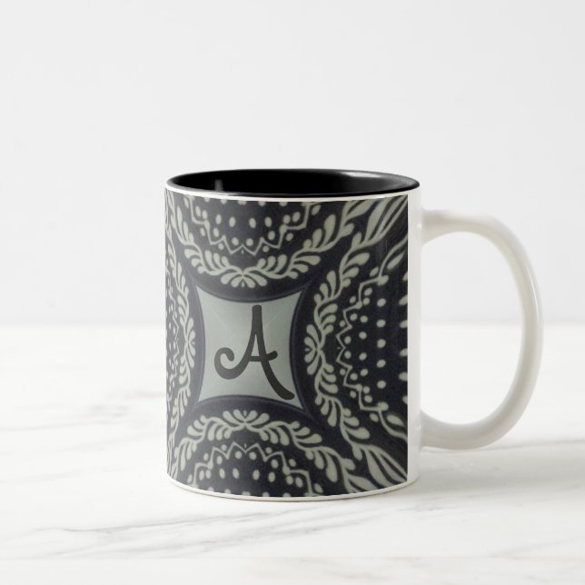 Hungarian Folk Motifs Two-Tone Coffee Mug (Right)