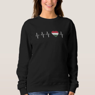 Hungarian Heartbeat I Love Hungary Flag Heart Sweatshirt