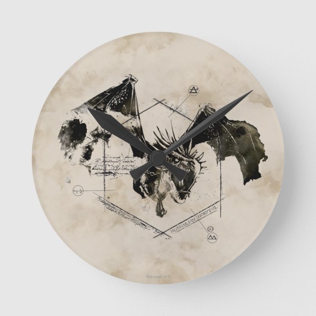 Hungarian Horntail Dragon Round Clock (Front)