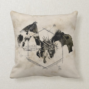 Hungarian Horntail Dragon Throw Pillow