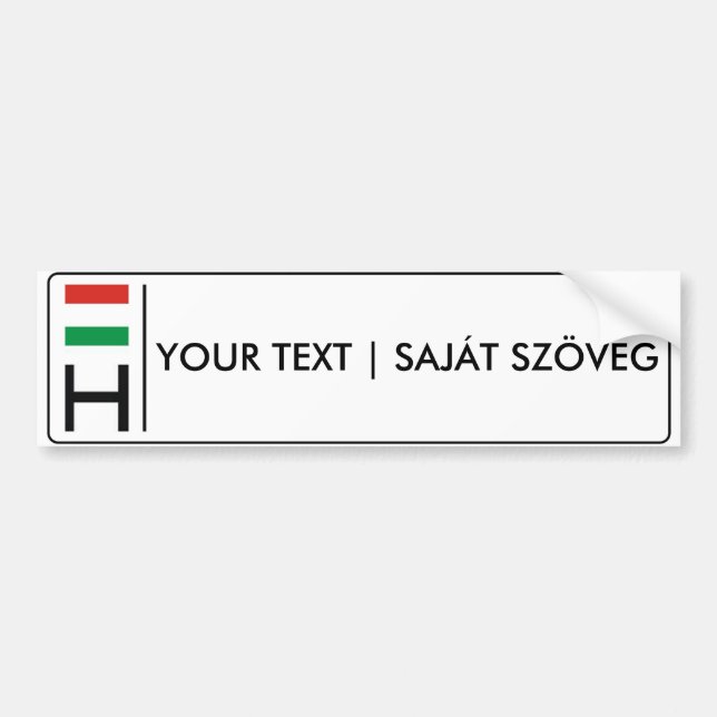 Hungarian license plate | magyar rendszámtábla bumper sticker (Front)