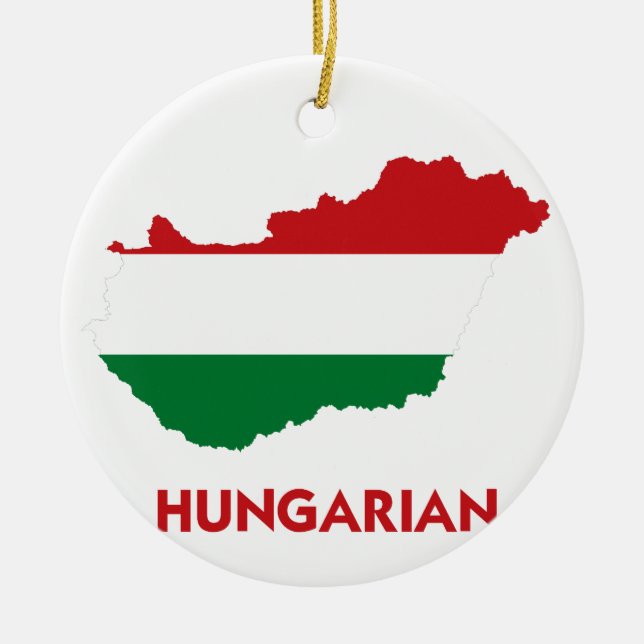 HUNGARIAN MAP CERAMIC ORNAMENT (Front)
