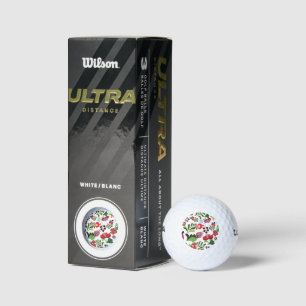 Hungarian Matyo Embroidery Pattern Golf Balls