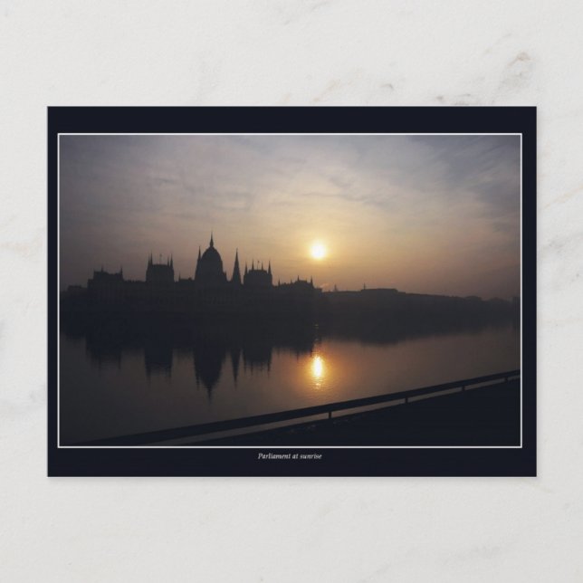 Hungarian Parliament at sunrise Postcard (Front)