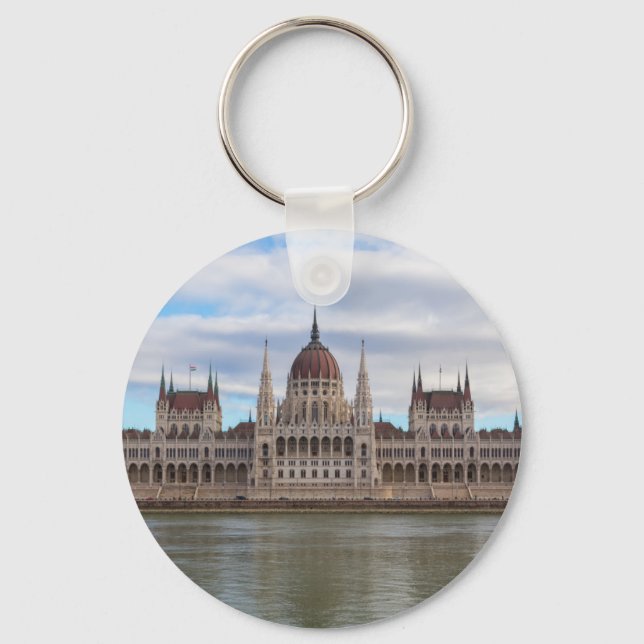 Hungarian Parliament Budapest by day Keychain (Front)