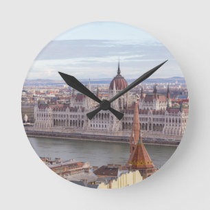 Hungarian Parliament Budapest by day Round Clock