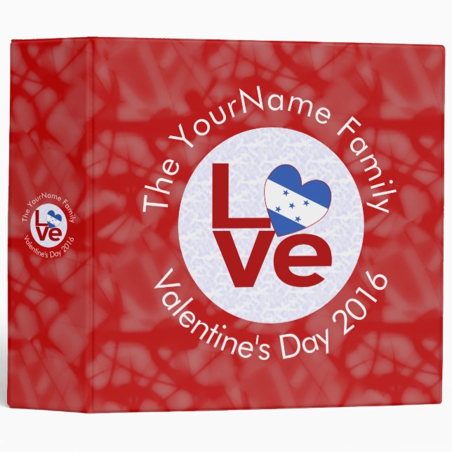 Hungarian Red Letter LOVE Flag Personalized  Binder (Front/Spine)