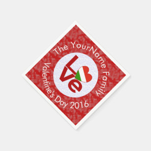 Hungarian Red Letter LOVE Flag Personalized Napkin