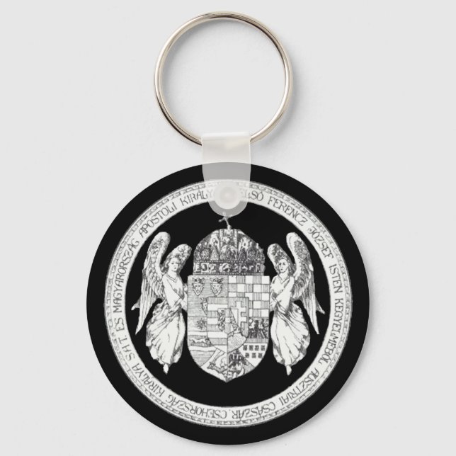 Hungarian Seal with Coat of Arms Hungary Gifts Keychain (Front)