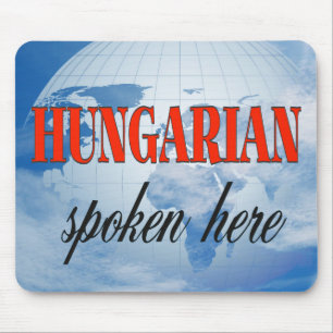 Hungarian spoken here cloudy earth mouse pad