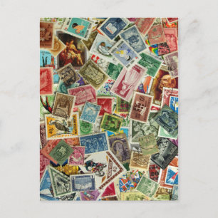 Hungarian Stamp Mixture Postcard