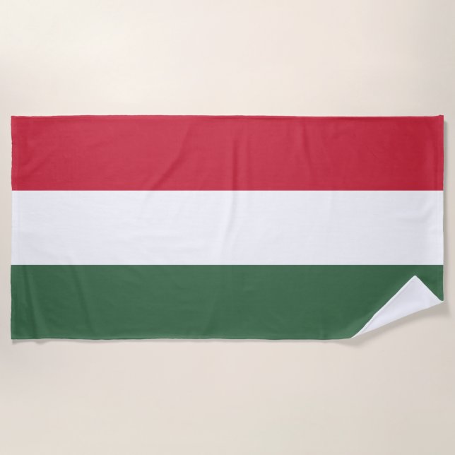Hungarian Tricolor Flag Beach Towel (Front)