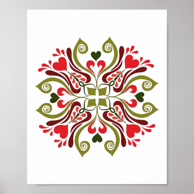 Hungarian Tulip Floral Motif Poster (Front)
