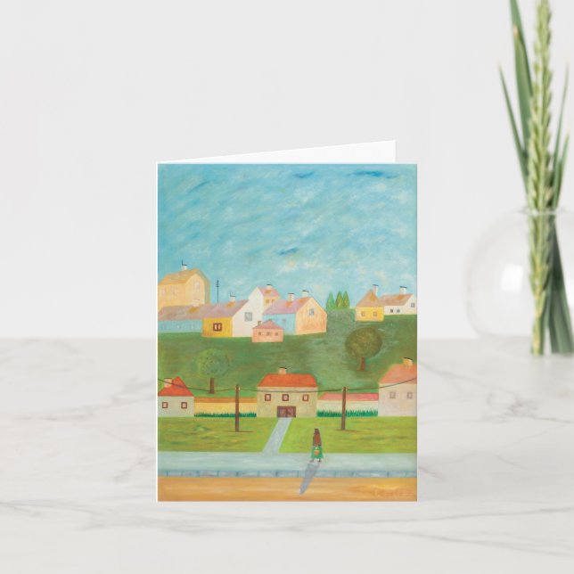 Hungarian Village Scene Note Card (Front)