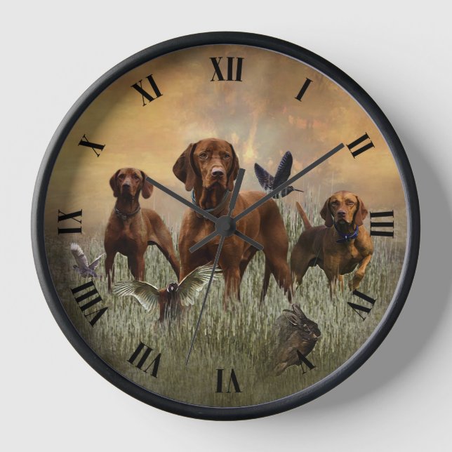 Hungarian Vizsla Art    Clock (Front)