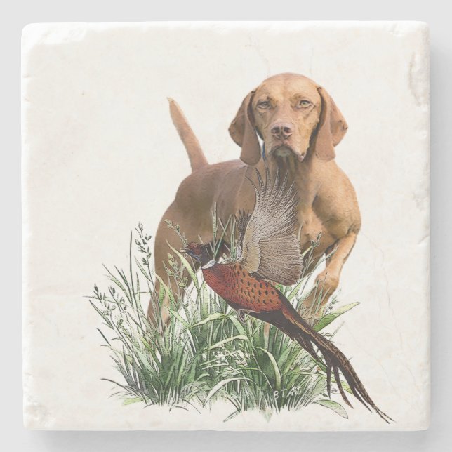 Hungarian Vizsla Art    Stone Coaster (Front)