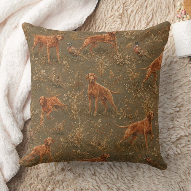 Hungarian Vizsla Art Throw Pillow (Blanket)