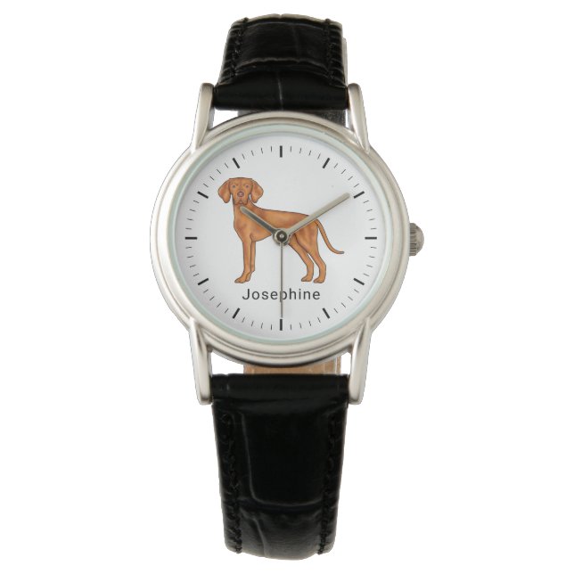 Hungarian Vizsla Cute Pointer Dog With Custom Name Watch (Front)