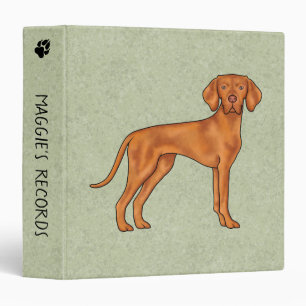 Hungarian Vizsla Cute Pointer Dog With Custom Text Binder