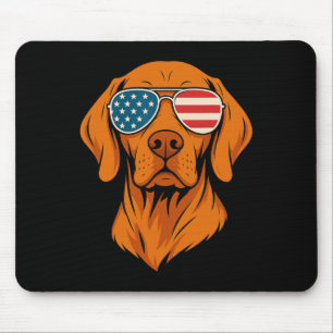 Hungarian Vizsla Dog 4th Of July Mouse Pad