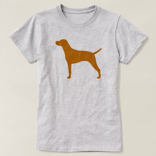 Hungarian Vizsla Dog Breed Silhouette T-Shirt (Design Front)